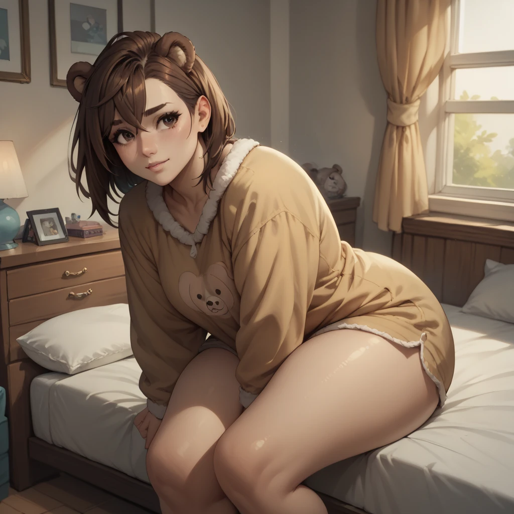 score_9, score_8_up, score_7_up, 1GIRL, ayase momo,brown hair,brown eyes, BEDROOM,(GIRL BEDROOM),PAJAMA,BEAR PAJAMA,CUTE, DESK ,(THICK THIGHS:0.7),(SKINDENTATION:0.9), 