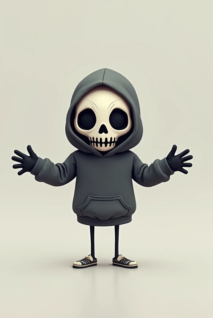 Skeleton in urban clothing and a cap, Making a gangster pose with his hands and body on a completely white background, urban image, Gangsta rap image, high quality, high detail, animated drawing,