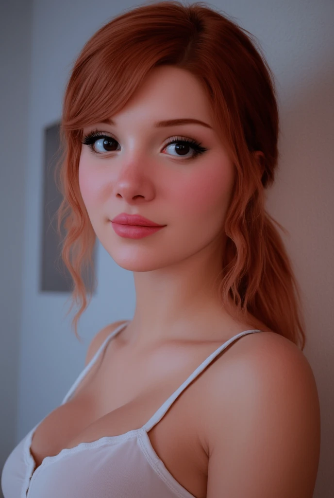 1girl, 3D render style, low poly style, Face 3D Render Detail, portrait 22 y.o a girl wearing casual modern outfit, big breast, white skin.