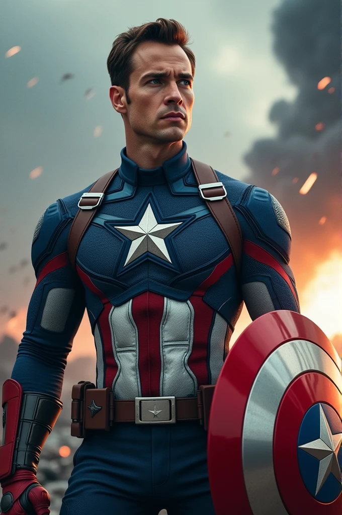 A firefighter suit similar to Captain America's