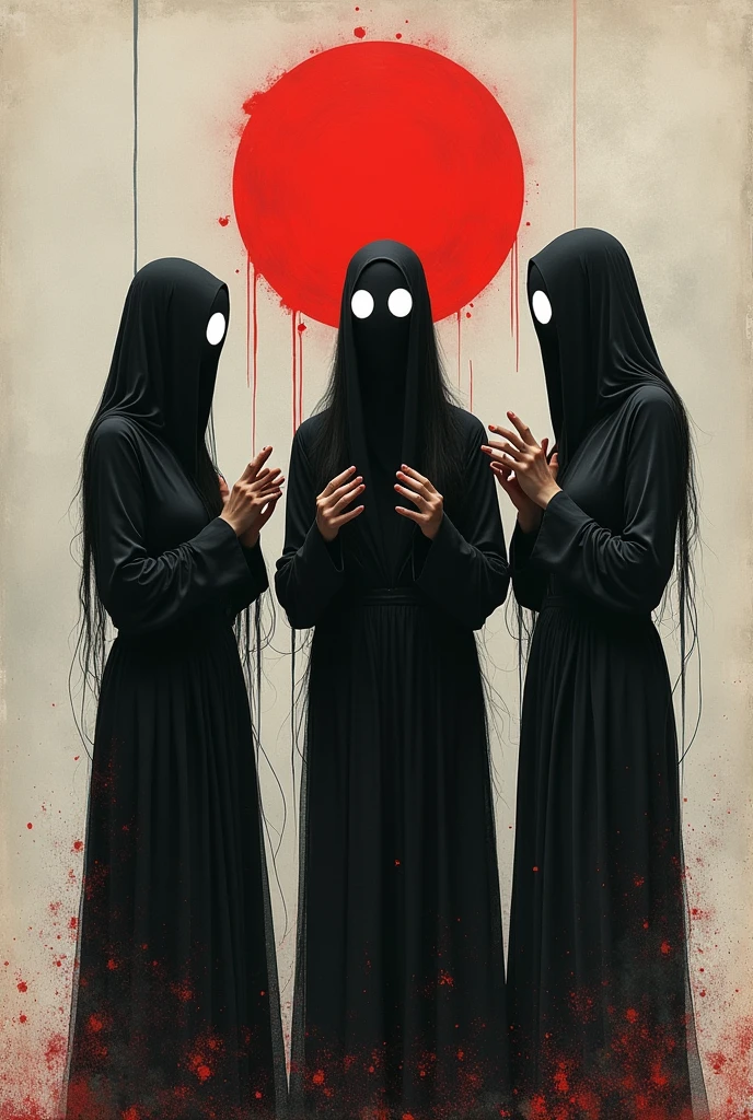 An illustration、art、Supervised by Junji Ito、Overaction、Overreaction、Pretending to be scared、Attention to detail, Realistic shadows、Analog Style, chromatic aberration, Surrealism、White robes
