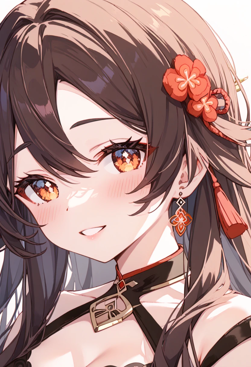 masterpiece, best quality, highly detailed, high resolution, expensive resolution, high resolution, 4K, 8k, uniform 8k wallpaper, highly detailed CG, masterpiece, 2D, 3D, beautiful details, depth, fine texture, best quality: 1.3, perfectly focused, crispy. skin, him, very cute anime girl, Her name is Mei, idol, brown double hair buns wearing expensive, mole under eye, looking at the viewer, cowboy short, expensive, blush, mole, plump lips, heart, pink eyes, heart shaped choker