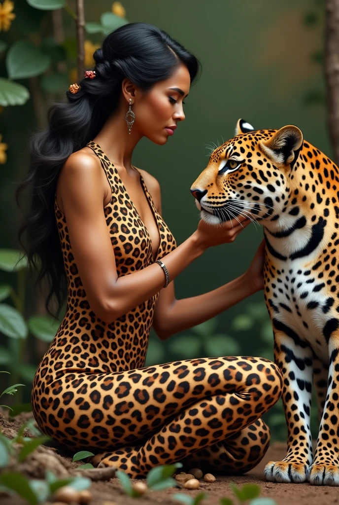 ((Full body):1.2), Outline with black ink, smooth lines, Express expressions and postures through ink contrast, The background is African Savannah. Emphasize light, shadow and space. | ((Drawing of Supermodel African beauty with her Cheetah)). | (messy braided hairstyle), ((fresh)), ((detailed_beautiful-eyes):1.1), wearing cheetah coat, fine art piece, figurative art, Dress neatly. sexy painting, Wallop | (Exotic Cheetah),(Fierce Cheetah),(Majestic Cheetah). | (best quality, 4K, 8k, high resolution,masterpiece:1.2), Super detailed,(actual, photoactual, photo-actual:1.37). | Rendered in ultra-high definition with UHD and retina quality, this masterpiece ensures anatomical correctness and textured skin with super detail. With a focus on high quality and accuracy, this award-winning portrayal captures every nuance in stunning 16k resolution, immersing viewers in its lifelike depiction. | (((anatomical correctness))), (((perfect_fingers))), (((perfect_legs))), (((perfect_hands))), ((perfect_composition, perfect_design, perfect_layout, perfect_detail, ultra_detailed)), ((enhance_all, fix_everything)), More Detail, Enhance.