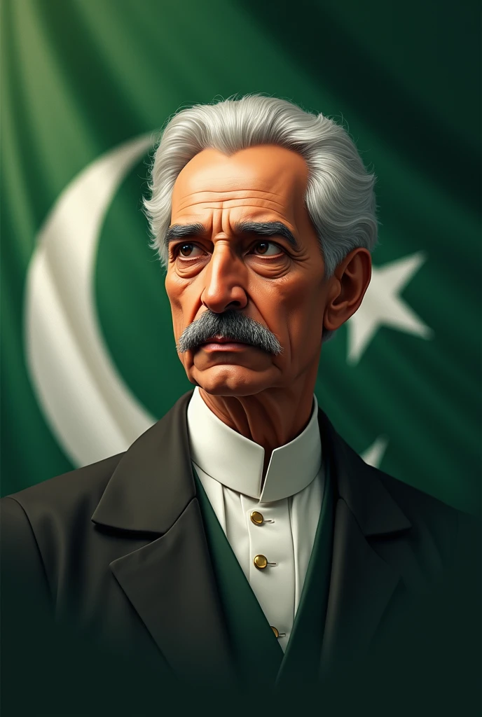 Quaid e azam muhammad ali jinnah images with pakistani flag