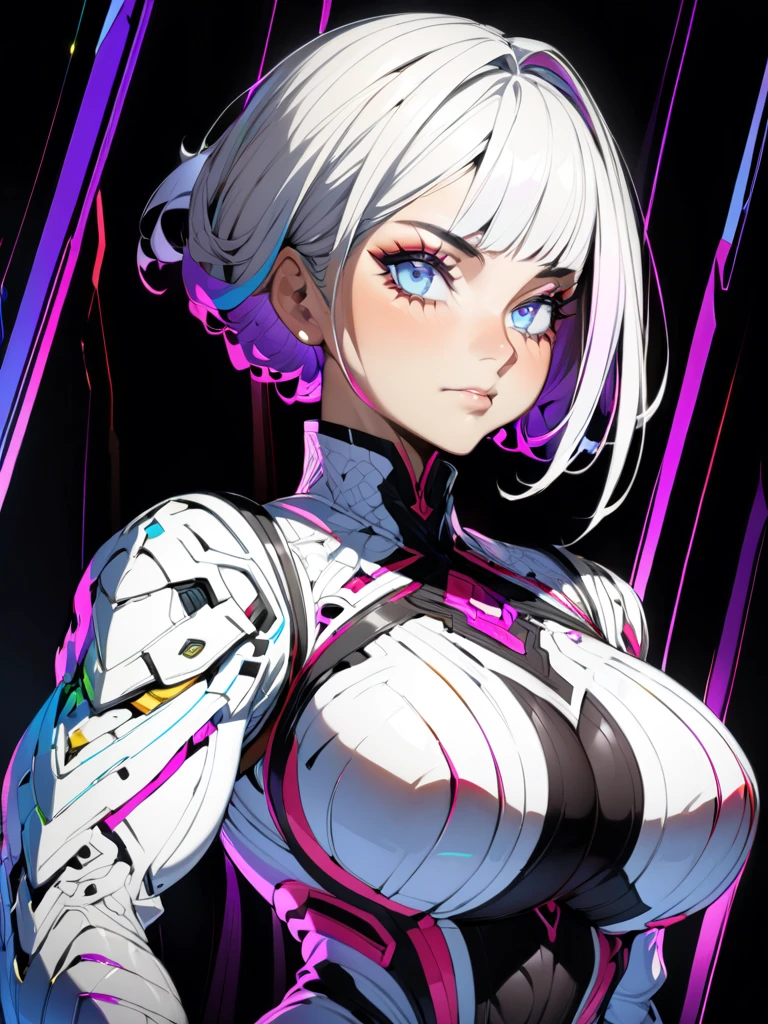 A mature 40-year-old woman with an asymmetrical pixie cut, rendered in high-quality anime style. She boasts an uberfit physique, accentuated by clothing with highly detailed shading and textures, reflecting a meticulous design process. The hair is given exceptional attention, with rich shading and precise line work to enhance depth and volume, creating a striking visual effect. Her eyes are large and detailed, a key feature in anime that captures a wide range of emotions. The addition of advanced dynamic lighting and vibrant colors brings out the realism and depth in her overall appearance. The quality of lineart throughout is intensified, with sharper and more defined lines adding clarity and precision to both the character and her attire. Against a plain white background, these details ensure that the focus remains squarely on the character, highlighting the sophisticated lineart and shading on her hair and clothing.
koreandolllikeness
 thick thighs, curvy