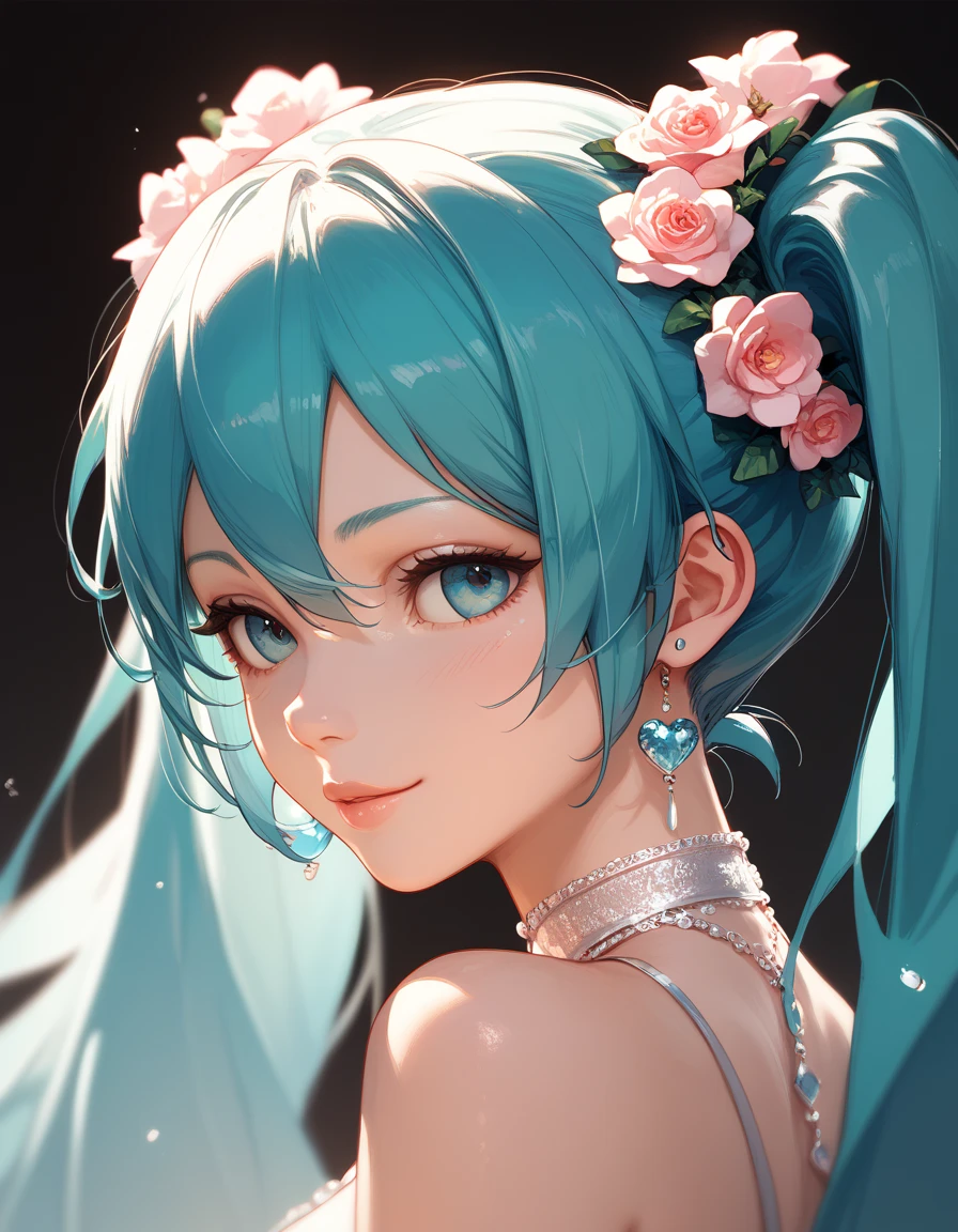  Hatsune Miku 、beautiful、Beautiful composition、 bust up