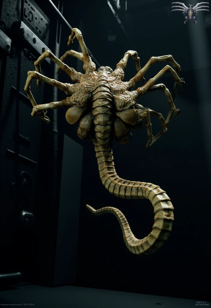 a xenomorph facehugger jumping out of the screen, extremely detailed, 4k, hyperrealistic, high quality, cinematic lighting, dynamic action pose, terrifying expression, alien biomechanical texture, glowing acidic saliva, deadly sharp claws,  (best quality,4k,8k,highres,masterpiece:1.2),ultra-detailed,(realistic,photorealistic,photo-realistic:1.37),horror,sci-fi