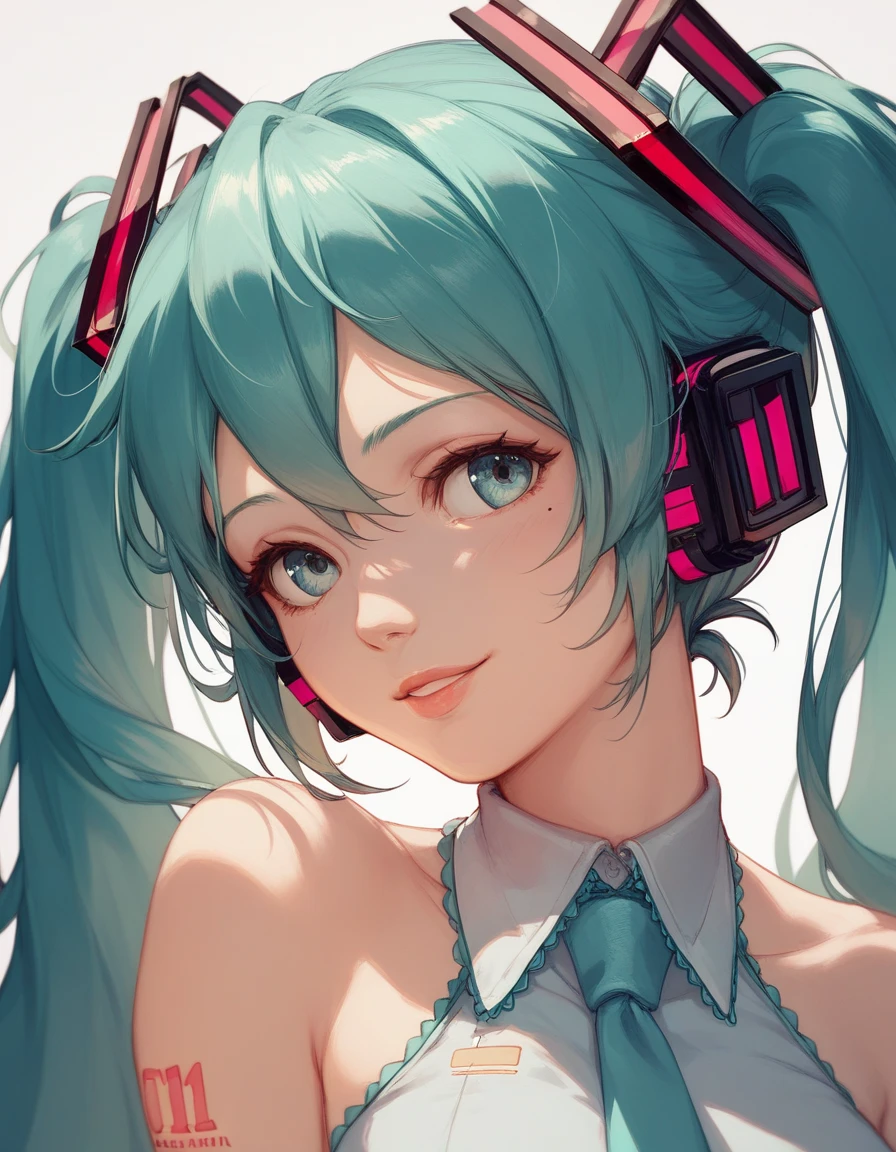  Hatsune Miku 、beautiful、Beautiful composition、 bust up