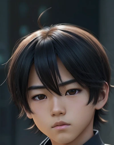 There is a young MAN (     with a normal and typical Japanese face   ) , ugly face(actual), with short hair and white t-shirt , adolescente hiper      realistic      , sujeto hiper      realistic      , Chico anime      realistic      ,      anime style realism      , estilo de arte anime      realistic      , estilo de arte de anime      realistic      , Estilo anime 3D      realistic      ,      Portrait of an anime boy      ,          work of art in the style of Guweiz     , Detallado      Portrait of an anime boy      ,       incredible facial portrait of a dark anime     . model,     of Asian origin   (average, bajo average),  adolescent face ,      I just saw the spectator      , retrato(      realistic      :1.4), (:1.0),      black eyes ,   very small eyes(perfecta, Dark),   small eyes(perfect), eyes (perfect),eyelash(perfecta),shirt, thin eyebrows(perfect),  rectangular face, Carra Pequeña,  oval triangular chin , Big Head, mejillas regordetas, Chubby girl,long cheeks,dyed hair (negro ), hair perfect con , hair, Makoto himself      (      tsuki ga michibiku isekai douchuu      ),