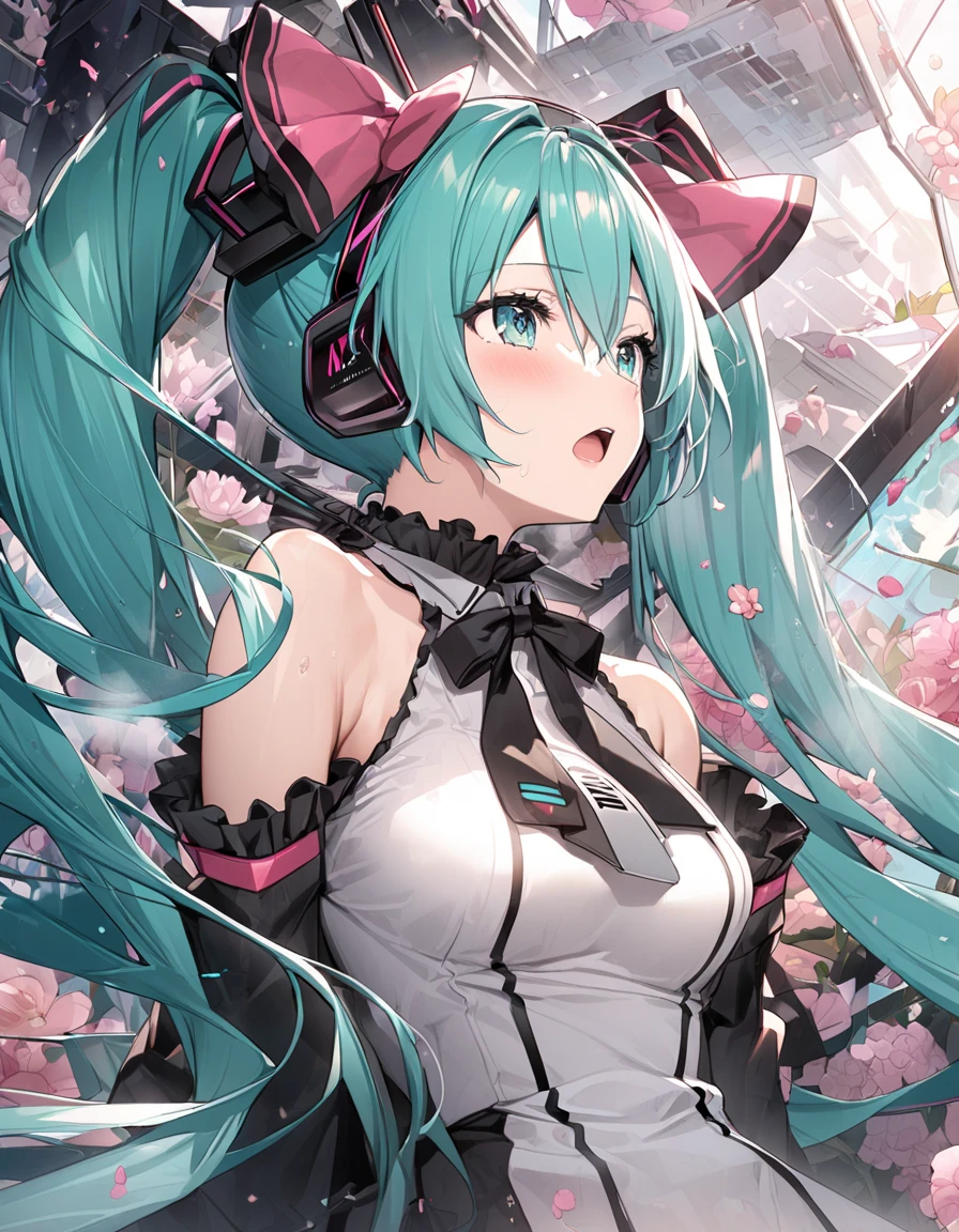  Hatsune Miku 、beautiful、Beautiful composition、 bust up