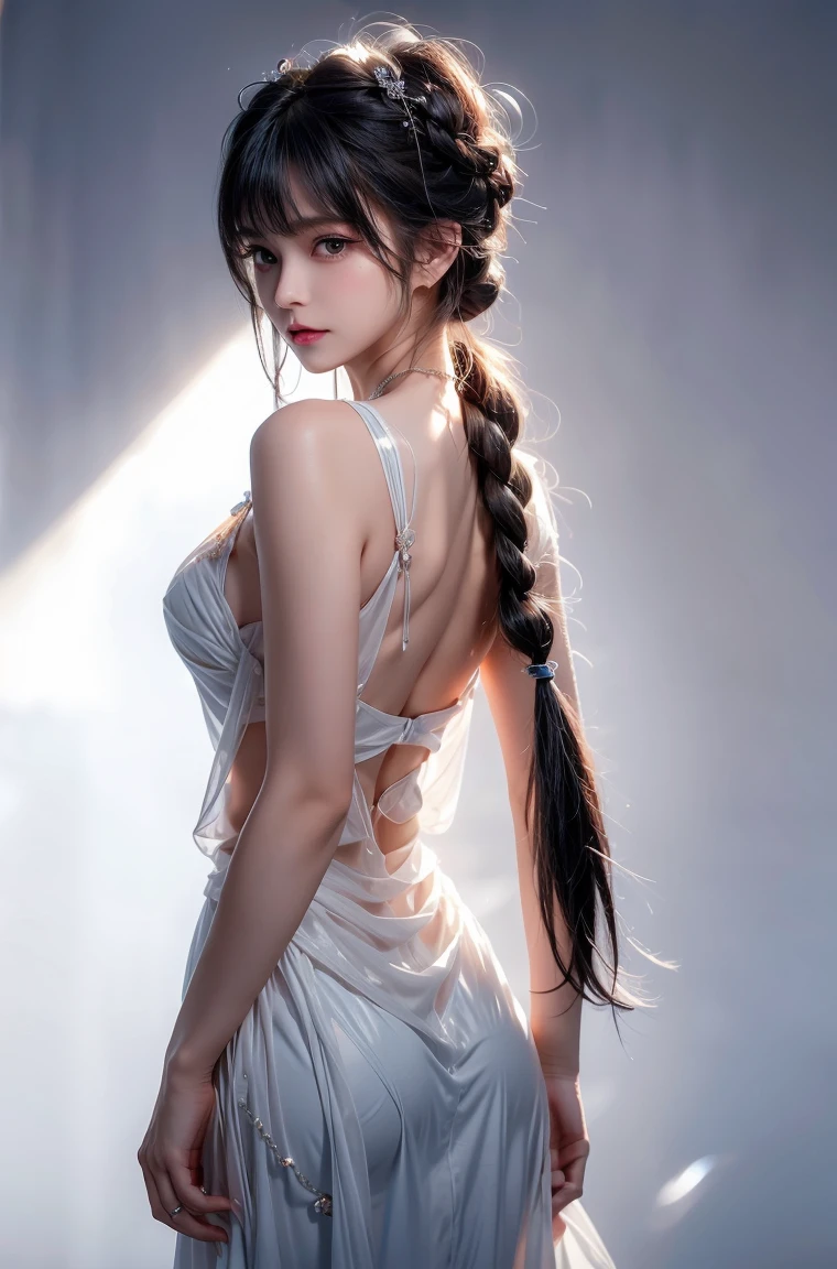 ((Chinese Party、Cute Chinese dress with slit:1.4)), ((masterpiece, highest quality, High resolution, 超High resolution, Perfect Pixel, Depth of written boundary, 4K, RTTX 10.0, High resolution))), (three adult women:1.3), Beautiful Anime Woman, (baby face, idle face), Beautiful art style, Anime characters, ((Long Hair, bangs, Dark brown hair, ponytail)), ((Beautiful eyelashes)), ((Detailed face, blush:1.2)), ((Smooth texture, Realistic texture, Anime CG Style)), Perfect body, Slender body, Exact finger count、Exact number of legs、Exact number of arms, (blush:1), (three women are standing, Looking Back, The women on either side are standing next to the woman in the center:1.2), Realistic, Slender body, highest quality, High resolution, Very detailed face, Perfect lighting, Extremely detailed CG, (Perfect hands, Perfect Anatomy), (Embarrassed expression), whole body, Angle from the rear, Looking Back, ((Tight waist:1.2)), (Small beautiful butt、Beautiful lower buttocks)、(Detailed legs、Beautiful feet、Thin thighs), Beautiful breasts, (Perfect Anatomy:1.3)、(Perfect hands)、(Detailed eyes and face:1.3, Professional photography techniques)、((Dynamic Pose))