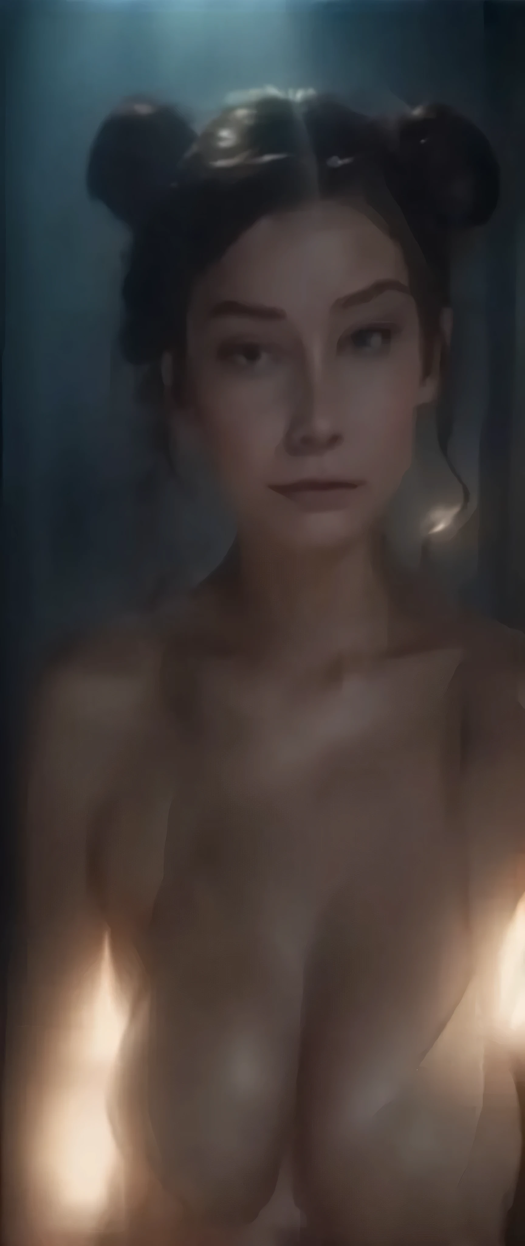 (sfw:1.9),A beautiful woman with buns,(Princess Leia),(big breasts),(slave_outfit):1.6 sensual lips,(kneeling),( performing a provocative act of fellatio):2,POV_from_her_behind:1.9, highly detailed, photorealistic, dramatic lighting, cinematic, moody, sensual, glowing skin,sensual_costume:1.5, intimate setting, alien background, rich colors, dramatic shadows, masterpiece)
