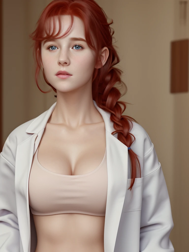 attractive welsh woman, ripped muscle, muscular body, pale skin, angry(blush), nude, glasses, thin necklace, sixpack abs, [ultra detailed skin:1.2], ginger hair, green eyes, neat bun, 8k uhd, full body, stand, sweat, cum on face, crowd, bathroom, night,