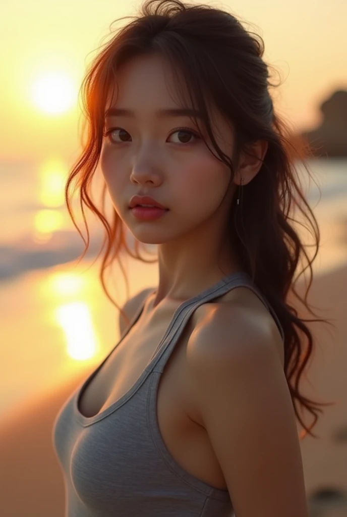 Official Art, unity 8k wallpaper, Very detailedな, masterpiece, Highest quality, One Woman, (Very detailed),(RAW Photos、Highest quality)、(Realistic、Realistic:1.3)、High resolution、顔のVery detailed複雑な3Dレンダリング、(Very detailed皮膚:1.2)、Dynamic Angle, Fire glow effect, Professional Lighting, Side light, Cinematic Light, 超High resolution, 8k , Film Grain,Best Shadow, Particles of light, Detailed skin texture, Detailed face, Intricate details, Very detailedな, Shine, Remember、whole body, Tennis court、Beautiful Face、Blurred Background、18 year old beautiful girl、Shine肌、Twin tails、Beautiful brown hair、Grey Eyes、Strong winds、Ocean、Sit on the embankment、(T-Shirts、mini skirt)、White panties、Pink Hair