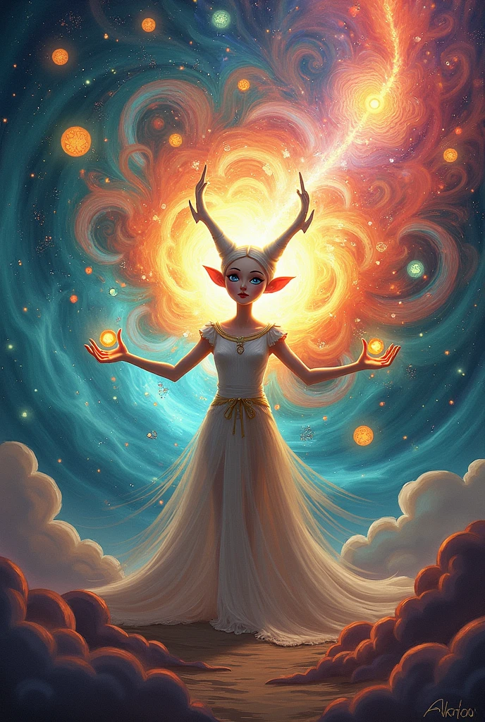 brain reading goddess cartoon
