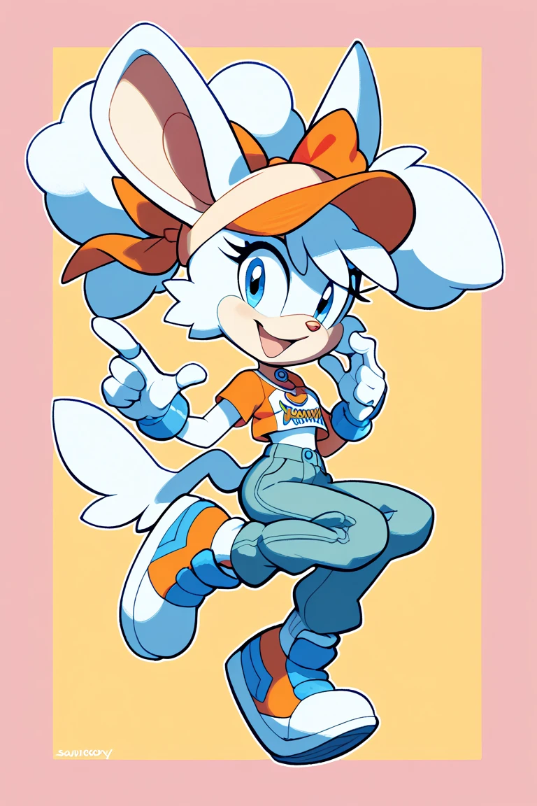 Female furry teenager sara rabbit fluffysonicxl pokemon official arts style 