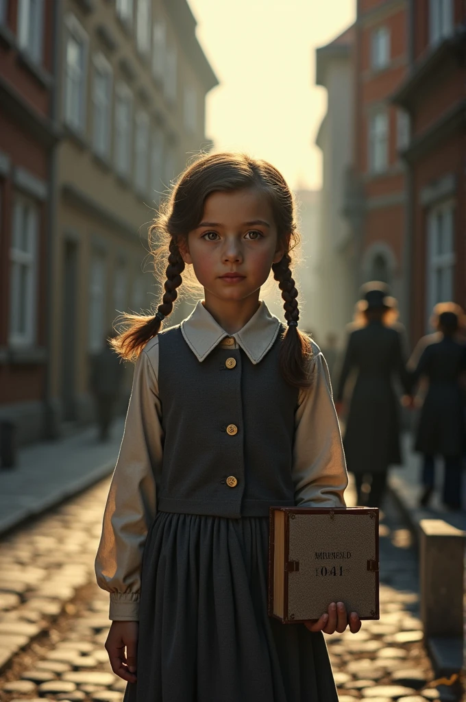 Realistic front view of fifteen year old Anne Frank --auto --s2