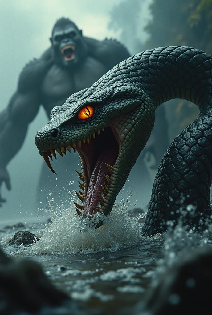 An alligator hunting an octopus