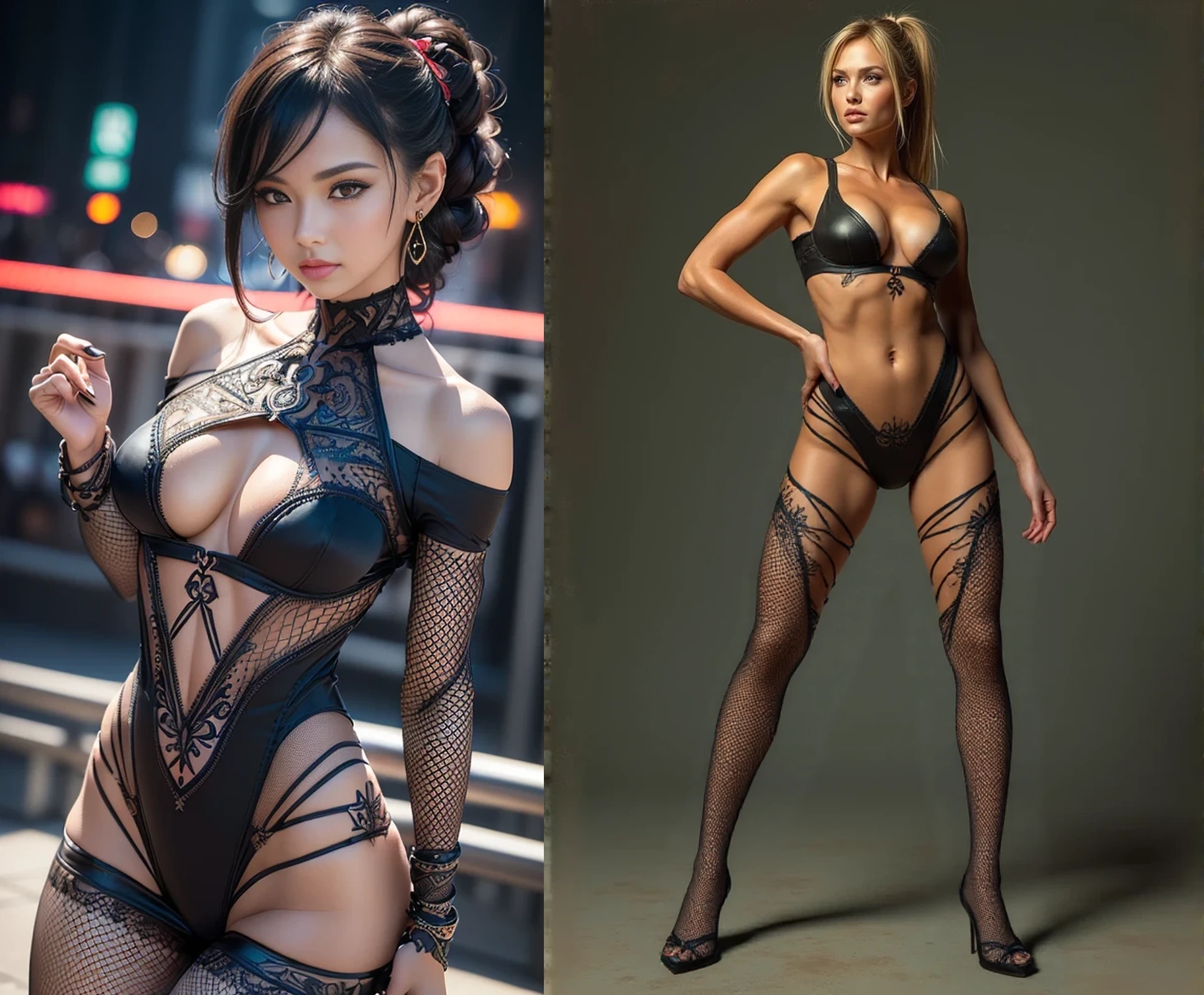 high detail raw photo masterpiece, best quality, detailed, sexy demon girl, cute girl, long legs, tall_female, beautiful_legs, asian, full body, (lingerie:0.6), (tattoo:0.4), (gothic jewelry:0.4), detailed face, Anime, flawless face, perfect eyes, highly detailed, 4 k, hdr, smooth, sharp focus, high resolution, award - winning photo