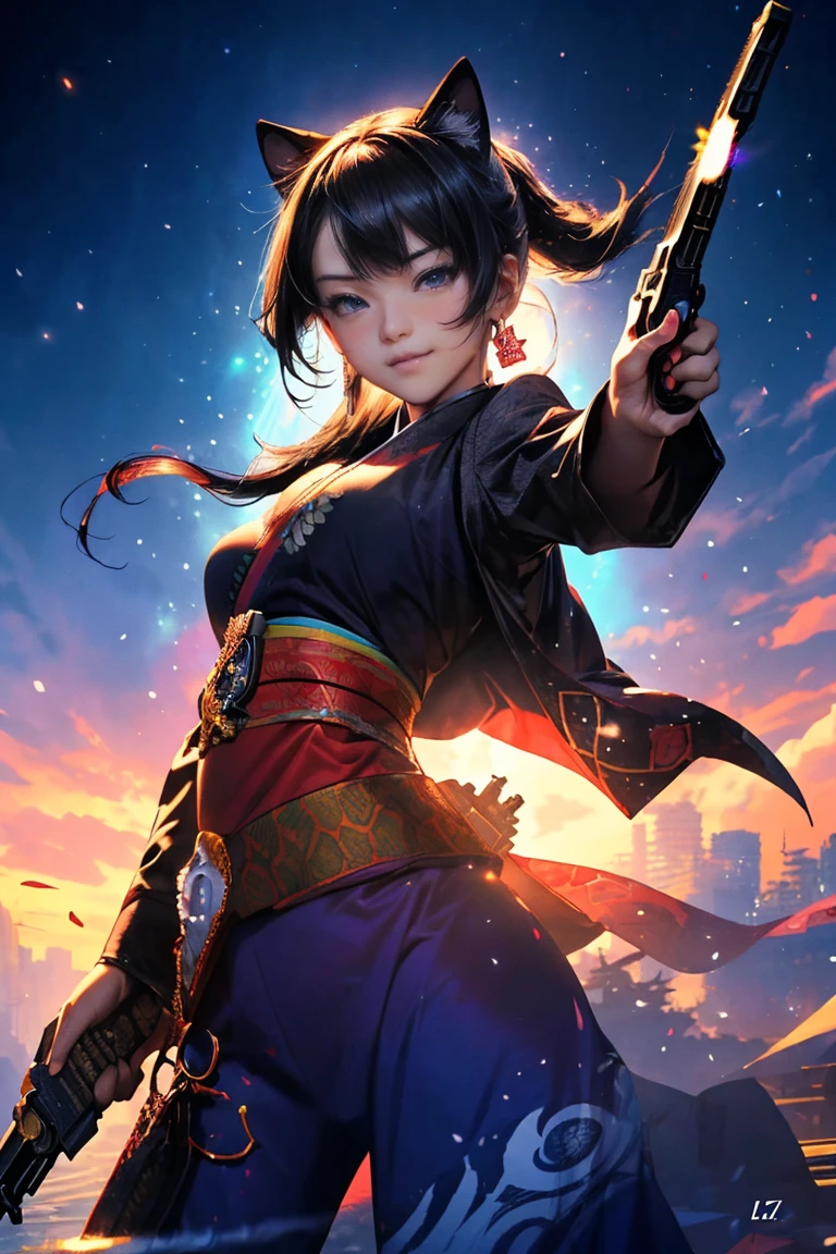 masterpiece chinese watercolor and ink painting, 1girl holding a sword in front of the full big moon. by rembrandt and artstation trending, 8k, highly detailed, turquoise rustic color scheme, detailed, atmospheric light, cinematic, epic, highly detailed, hd, digital painting, deviant art, concept art, smooth, sharp