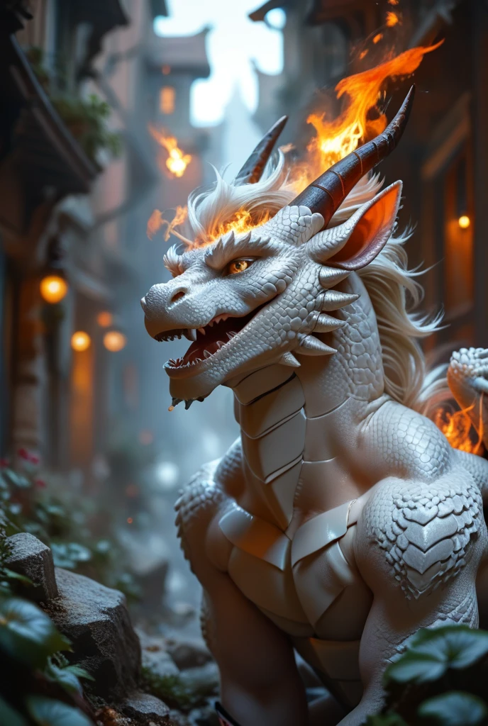 White dragon, Fire