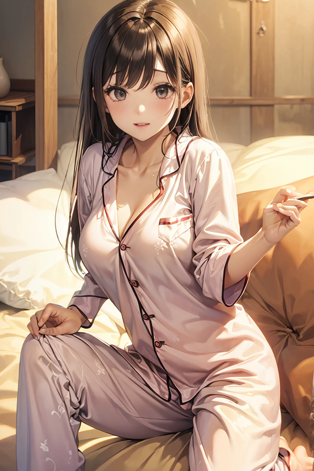 1girl, kurumi tokisaki in sexy pyjamas
