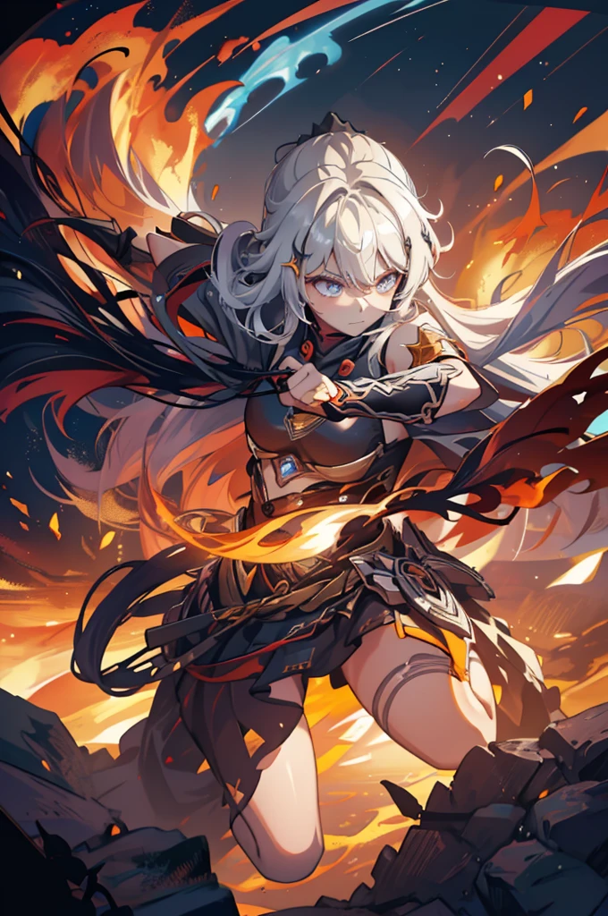 1 girl, Kiana, is a fiery and fierce warrior, known for her striking appearance and unmatched combat skills. She is often surrounded by a fiery aura, reflecting her inner intensity and passion. With her trusty sword and shield, she charges into battle, leaving a trail of flames in her wake. As a guardian of the realm, she wields the power of flame and light, illuminating the path for those she protects. Though her fierce exterior may intimidate, her kind heart and unyielding dedication to justice inspire loyalty and respect from her allies.
