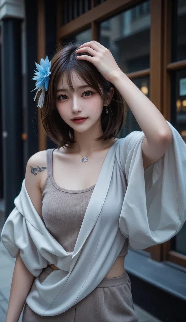 Unbeatable masterpiece, perfect artwork, ((perfect woman image)), short hair, blonde, thin, realism, alone, (realism: 1.4), highest quality, ultra high resolution, 1 girl, porcelain, K-POP idol, whole body, (big breasts), (pink inside) (D cup), beautiful, masterpiece, highest quality, highly detailed face, perfect lighting, alone, plain makeup, highest quality, ultra high resolution, (realistic:1.4), Super detailed, masterpiece, 👍 highest quality, Ulchan-6500-v1.1