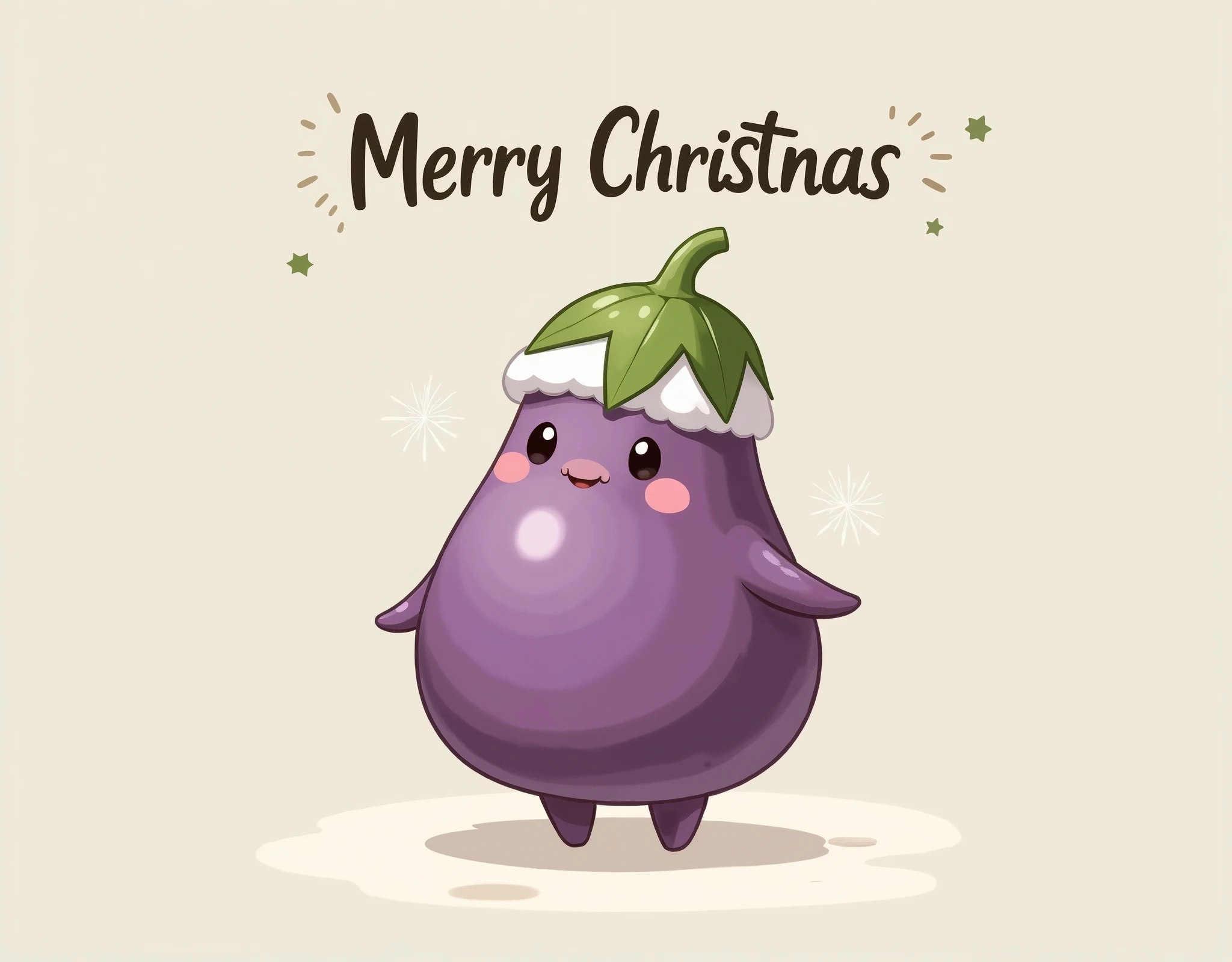 (masterpiece:1.2, high image quality, Mirror Finish , cinematic experience , best illustration :2.0, super detailed ),8k,16k,( wallpaper:2.0),(Purple Japanese eggplant is wearing a Christmas costume:2.0),( mascot character riding the head :2.0),("Merry Christnas  "Write:2.0),(smile:2.0),(The background is Christmas decorations :2.0),( cute:2.0),( minimalist:2.0)