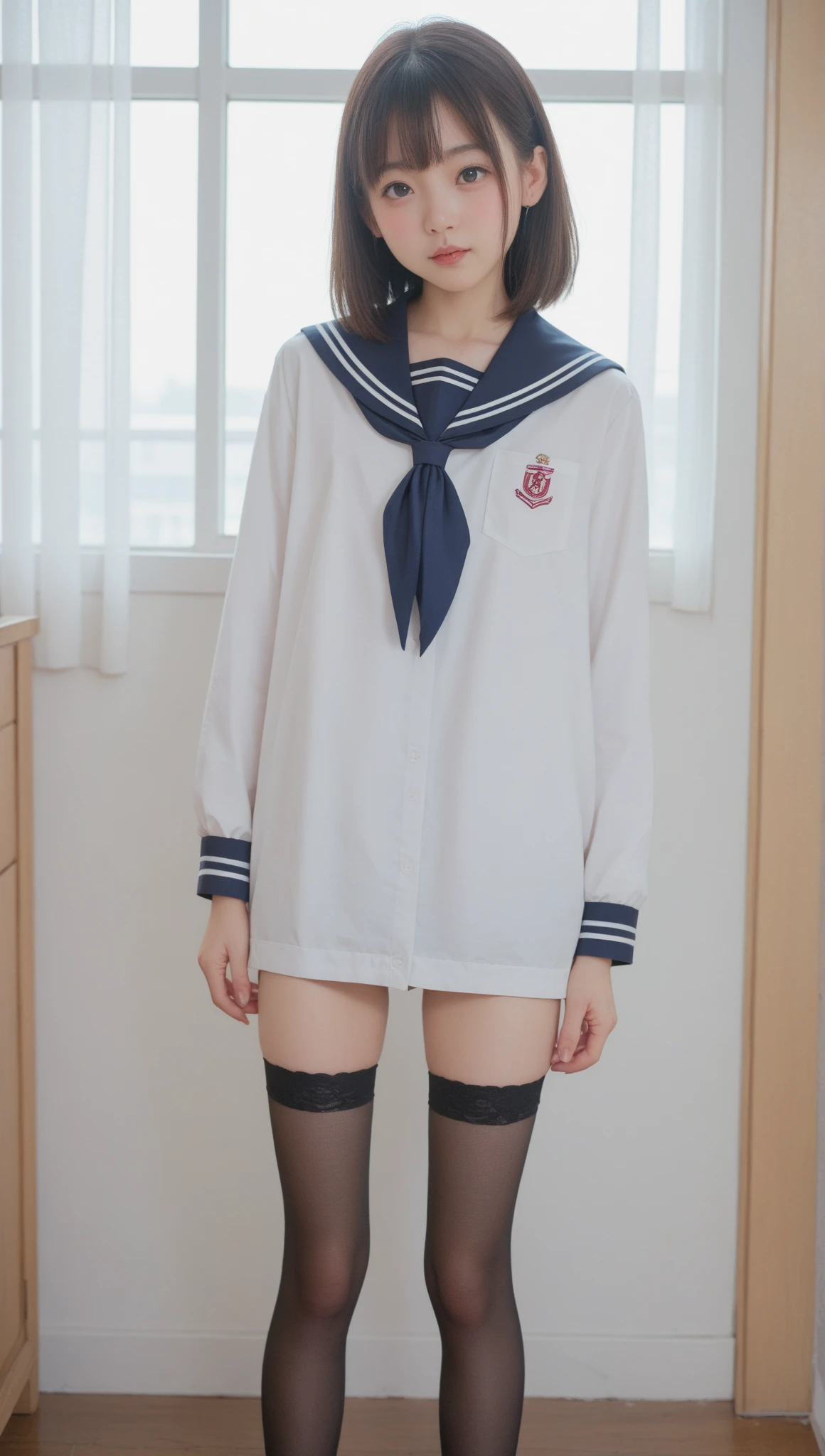  sailor suit,***************************, cute girl,masterpiece,4K,8k,16k, black stockings