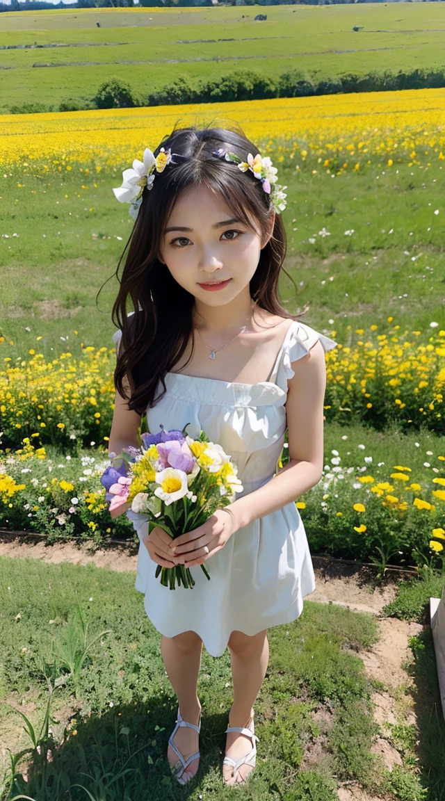 Best quality, high_Permission, distinct_image, detailed background ,girl, flower,USA,moon,