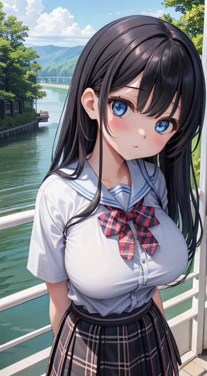highest quality、High resolution、detailed background、Beautiful and dense face、beautiful and smooth skin、skin texture、black hair braid twintails、(huge breasts:1.3)、(realistic:1.2)、perfect body line、(3人のcute女の子:1.5)、White floral embroidered panties、No bra、
((シースルー素材のcuteカラーのノースリーブセーラーワンピース:1.5))、white sailor collar、white knee high socks、white overknee socks、
(Three people having fun at a water play spot:1.2)、Laugh playfully、smile、sexual expression、emphasize the chest、emphasize cleavage、underboob、panty shot、My clothes are wet and transparent、
Puff out your cheeks to express shyness or cuteness、
Wrap your hair around your fingers、Put your hair back behind your ears、Express your happiness and excitement by making small jumps。、
express energy and activity、
Put your hand over your mouth to express surprise or embarrassment、
A cute gesture that can bring out your cuteness and modesty.、Bow or wave?、cute