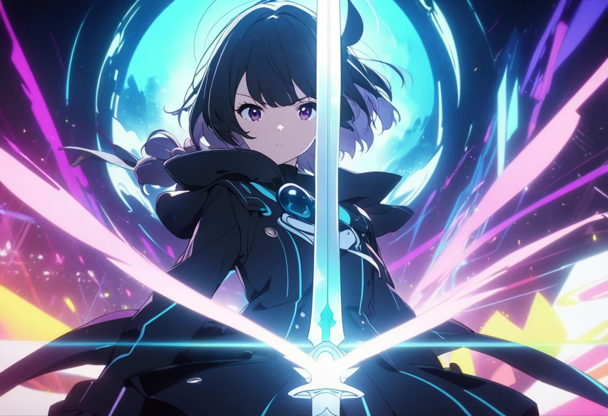 anime character with a sword, nightcore, screenshot from the anime film, anime keyframe, dreamy psychedelic anime, anime opening, ilya kuvshinov, 2019s anime screenshot, in style of cytus and deemo, screenshot from a 2012s anime, anime visuals