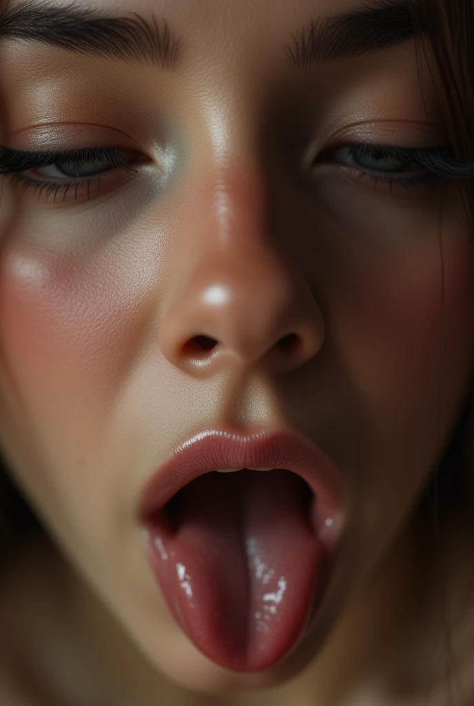 absurd res, flawless face, girl with a soft body, nude, naked, (eyes shut straining "Oh!!!" face), (white American woman), colorful short chin length hair, (25 years old), Tessa Winters, facing viewer, laying on back in bed, legs spread, (nude), (naked), (hairy pussy, pubic hair), (orgasm, pussy is cumming) , masterpiece, highly detailed, detailed eyes, expressive detailed eyes, pale skin, wide eyed, detailed pupils, (looking down at her from above), ((showing her pussy)), (pubic hair), (orgasm, pussy is cumming), ((oozing pussy))