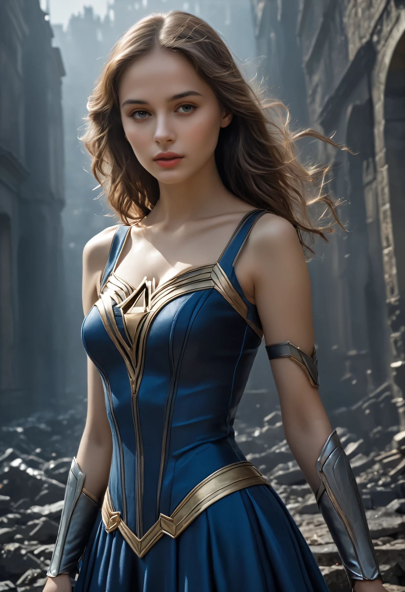 Score_9, Score_8_up, Score_7_up, Score_6_up, Score_5_up, Score_4_up, (super realistic photo:1.6), beautiful digital photo, Beautiful detailed realistic digital art(best image quality, 4k, 8K, high resolution, masterpiece:1.2), (super detailed realisticphoto:1.37),( mature:1.2) Style Princess Unvolume , (Tiff Keller:1.08), masterpiece,  top quality,  top quality,  Cinematic Writing, ( volume lighting from above),  very detailed  CG unity 8k wallpaper, Concentrated, 8k wallpaper, 4k wallpaper,  very detailed ,  super real ,  Photorealistic,  sharp concentration,  absurd, ( high definition :1.2), ( High Contrast ),   unvolume on , Detailed and complex,  Instagram ,  Portraits,  high definition,   digital painting,  Art Station ,  concept art, smooth,  sharp concentration, Illustration,  Cinematic Writing, (She rises a her right arm:1.5), (sexy model posing:1.3),