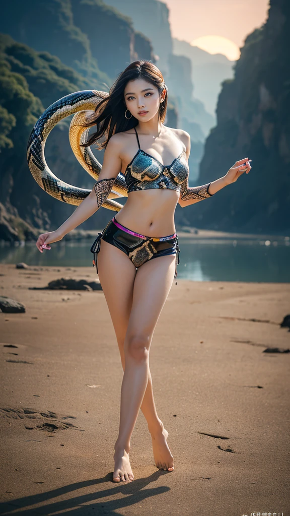8K, masutepiece、(The Naked Queen:1.3) ((Three large snakes coiled around his body:1.3)) ((Her body is caressed by the snake's tongue: 1.3) ((genitals exposed: 1.3)) (Very sexual body:1.3) 、(Beautiful genitals, beautiful vagina:1.3) Beautiful sunset, backlit 、((Old Egyptian erotic costume:1.3))Fashion model, beautiful elegant long skirt, stylish shoes, Raw foto, Best Quality, More bold exposure 、Photorealistic, Wallpapers with extreme details CG Unity 8K, depth of fields, Cinematic Light, lensflare, Ray traching, (Extremely beautiful face, Beautiful lips, beautidful eyes), intricate detail face, ((Ultra Detail Skin)) 1girl in, (Korean model Kim Daun, Dhoni), (Korean model Kim Daun, Dhoni), (Korean model Kim Daun, Dhoni), (Korean model Kim Daun, Dhoni), (Korean model Kim Daun, Dhoni),1 girl, (very thin muscular body:1.3), ((look up at viewer)),(huge smile:1.3), (blured background), A glimmer of light), (No people in the background.:1.3), Beautiful earrings, Clear eyes, Front shot, (pale-skinned), (Big eyes), (Big eyes) (Big eyes), (Big eyes), (Big eyes), Facing forward, (Full body shot), (ligh brown hair), look up at viewer:1.3), Very slim, a slender waist, small hips, , a slender waist, small hips, a slender waist, small hips, a slender waist, small hips, ((wide open abdomen))、((open abdomen))、((wide open navel))、((open navel))、((Bare belly))、((Mid-Riff Sweater))、 ((Navel Ejection))、((small hips))、((Full body depiction))、((small hip))、((is standing))