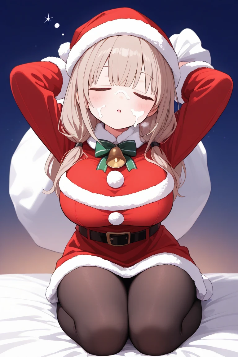  sleeping woman 、Sperm on the face、round face、 Santa Claus 