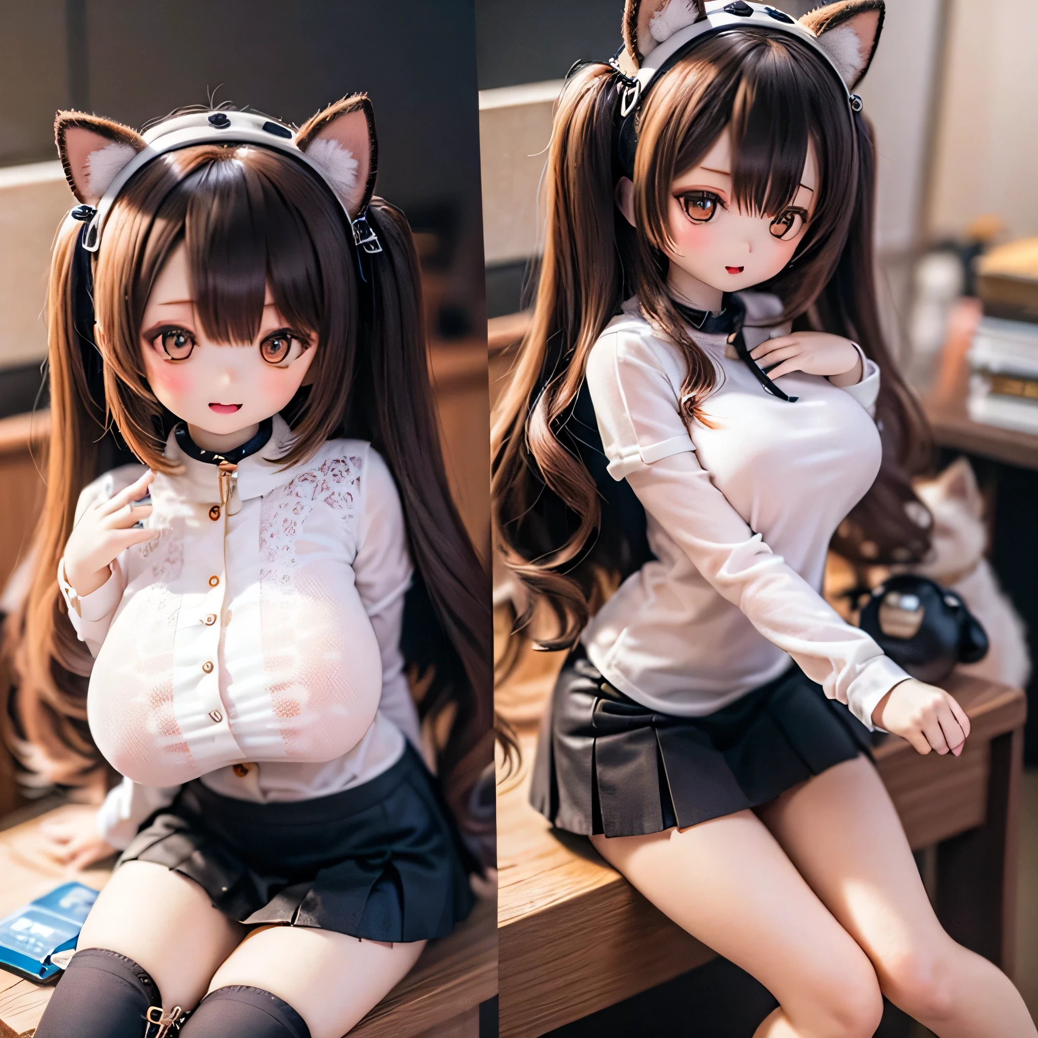 High neck sweater、Super big breasts