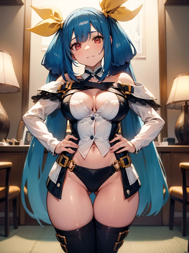 1girl, blue skin, 25 years old, long purple hair, ahoge, pink eyes, goggles on head, evil grin, blushing, wearing cupless corset, topless, nipples, arms up, armpits, hands behind head, thick adult body, voluptuous, no panties, pussy focus, nopan, cum, cumming, cum everywhere, backlit, Chiaroscuro, pipes, gauges, dials, gears, steaming skin, wet skin, clockwork, raygun gothic spaceship room, from below, cosmic, in space, stars outside, absurdes, high res, ultrasharp, 8k, masterpiece, backlit, looking at viewer,