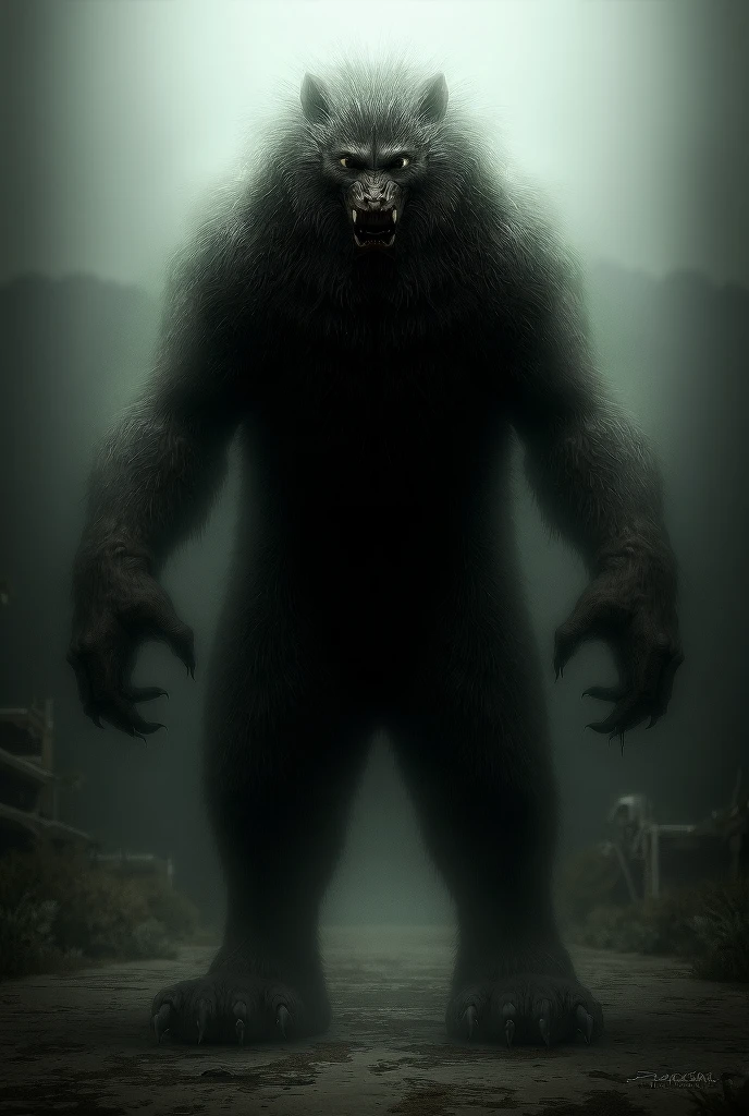 monochrome, horror,
A gloomy misty forest,A gloomy misty forest,A forest monster stands under a birch tree,
A grin, rotten teeth, white glowing eyes