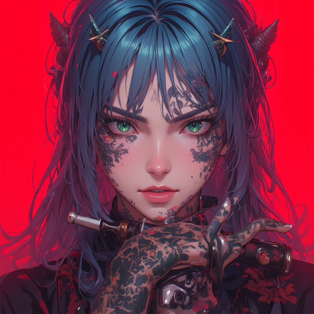 There is ugliness in beauty, But there is also beauty in ugliness. Monster. Demon. In the style of Adrian Ghenie, Esao Andrews, Jenny Saville, Edward Hopper, surrealism, Dark Art par James Jean, Takato Yamamoto, Minimalism inkpunk