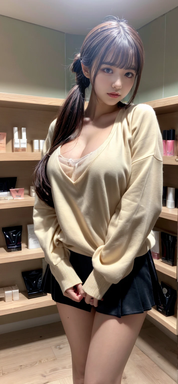 One person girl，Fashion Model，18-year-old，[[[[Cleavage close-up]]]], [[[[Boobgasm]]]], [[[[col]]]], [[[[bs shoulder]]]], Perfect Eyes, Perfect Iris，Perfect Lips，Perfect Teeth，Perfect Skin，White skin，High resolution，Movie Girl，(Delicate face)，(Very clear face)，（The underwear is white），(Raised to be sexy)，(Long hair wrapped in a shawl)，bedroom，（Sitting on her knees on the bed），（Beautiful curves,slim,Attractions），Green tree outside the window々，Fresh flowers，4K Ultra HD, 超High resolution, (Realistically: 1.4), The best quality at its best，masterpiece，（pastel colour：1.2）