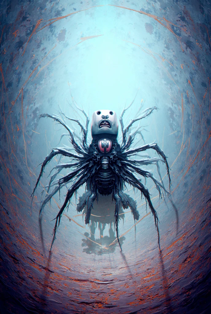 masterpiece，best quality，Full of smiling faces，Black all over，It&#39;s a spherical black monster.，The body is dripping down like asphalt，Has a big mouth that accounts for a large proportion of the body，There&#39;s a laser cannon barrel inside.