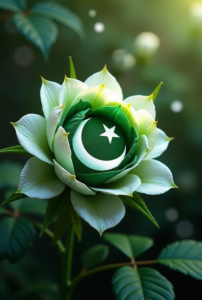 Roses are planted on the side of the roads and flags of Pakistan are decorated