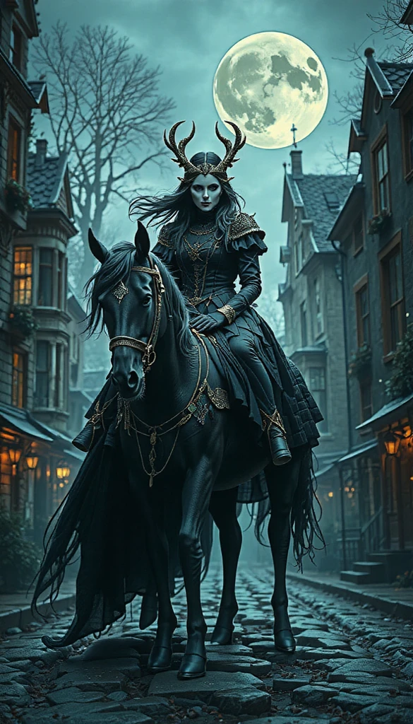 










Christmas Night,Gothic woman sitting on horseback, beautiful gorgeous digital art, scary vampire, wallpaper, more darkness below, gothic city streets behind her, danger lurking in the night, stunningly detailed, avatar image, creeping darkness, by Cindy Wright