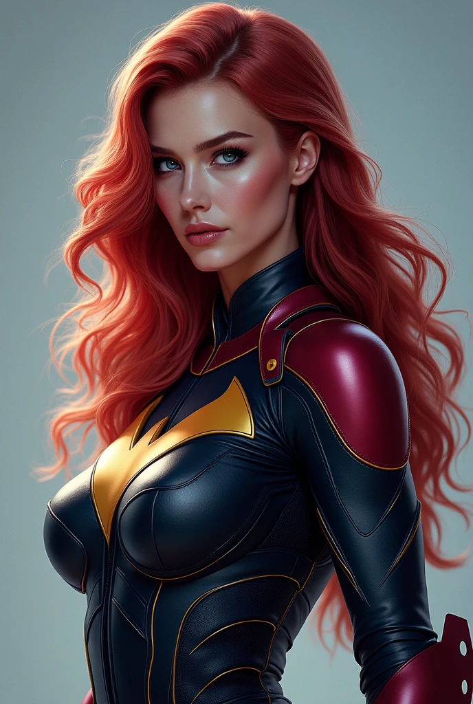 arosen style,cherrmous style, 
(person:0.9) closeup,
[cartoon, vector art, anime :realistic, real life, hyper realistic:0.25],,,
beautiful young woman, symmetrical face, big breasts, , painterly,
the wind ruffling her red hair, visionary hypermaximalism, turn this into a breathtaking,
, , ,