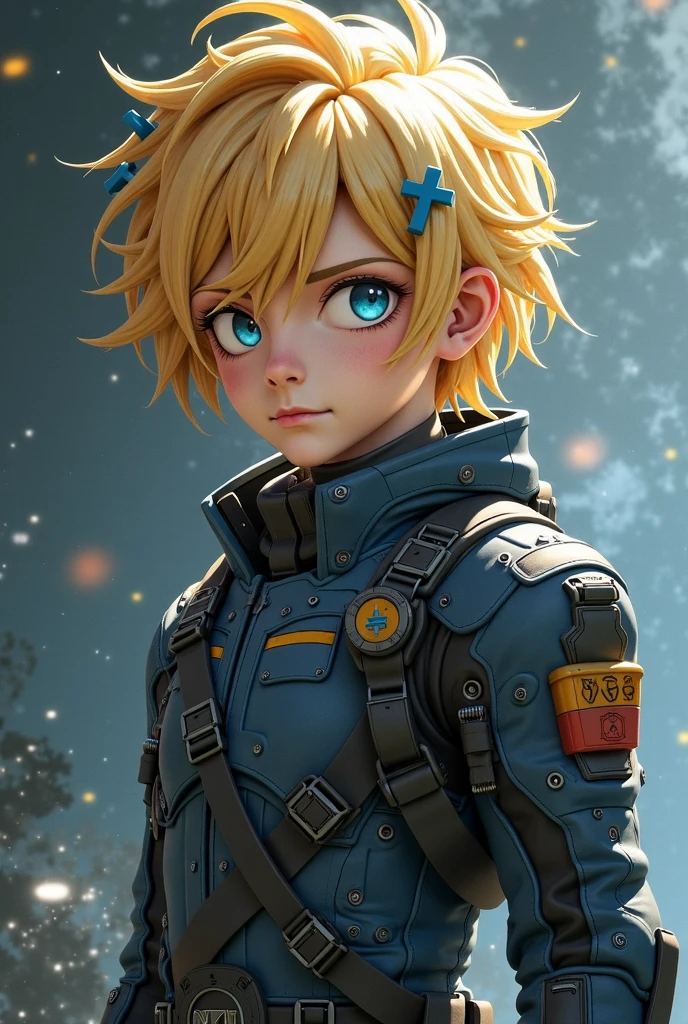 3 year old brown eyed blonde boy dressed in an ultra detailed uniform inspired by Marvel heroes, 8k, super detailed, hyper realistic