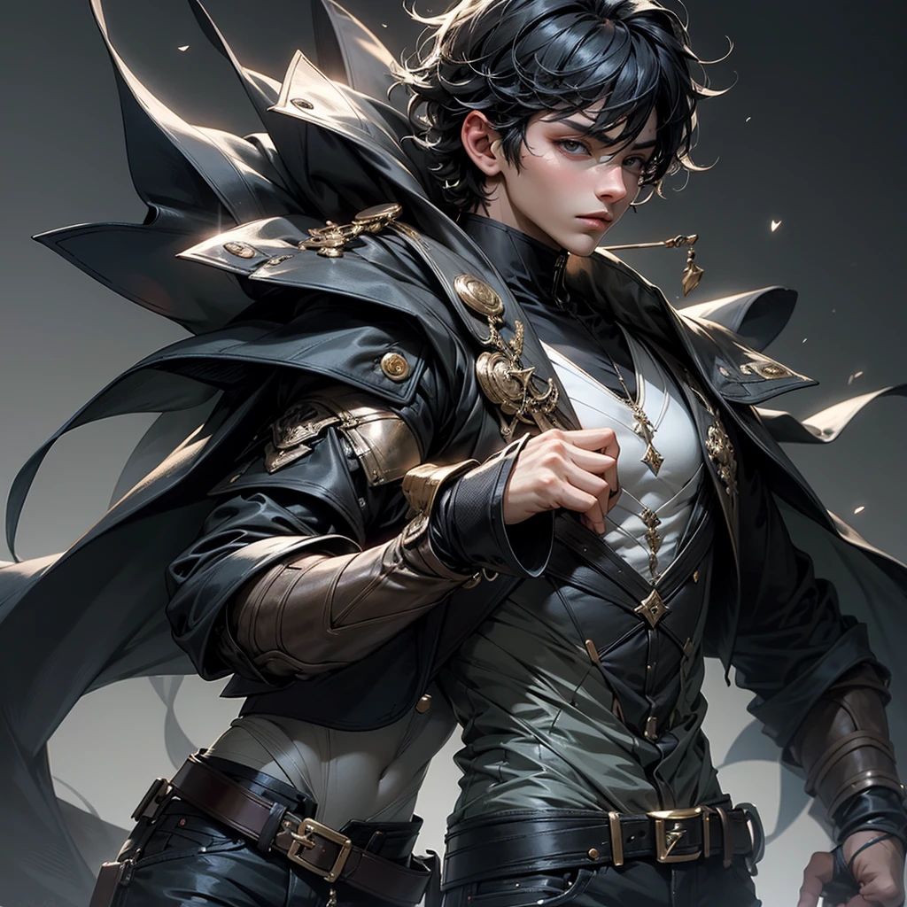 Vampire, man, seductive, sexy, manly, muscular, attractive, fangs, bright eyes, full moon, immortal, body hair, intricate details, curly hair very short, 8k, cinematic --auto --s2