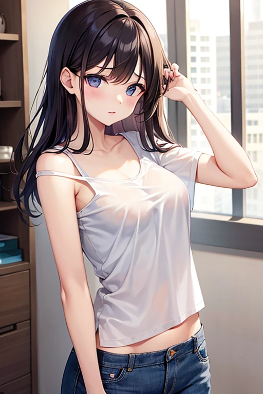 1girll,AS-、cute underwear、Upper body portrait