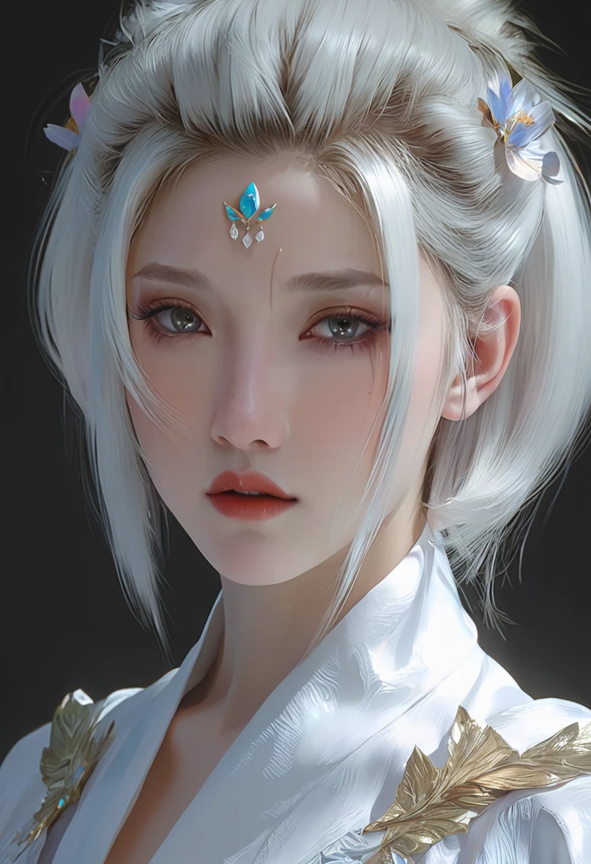  for dark-haired, white-skinned women, face close-up ， artwork in the style of Gu Weiss, Gu Weiss, Wallop's style, ross tran 和 wlop, Inspired by Wallop, 夏娃肚皮, , wlop 和 ross tran,  Pan Chengwei's , Best wlop, Wallop |， Huge Bust 